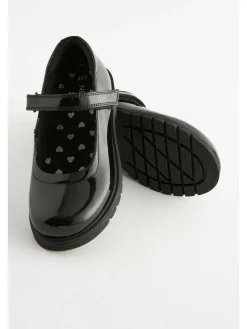 Next Black Patent Wide Fit (G) School Leather Chunky Mary Jane Shoes^ Shoes