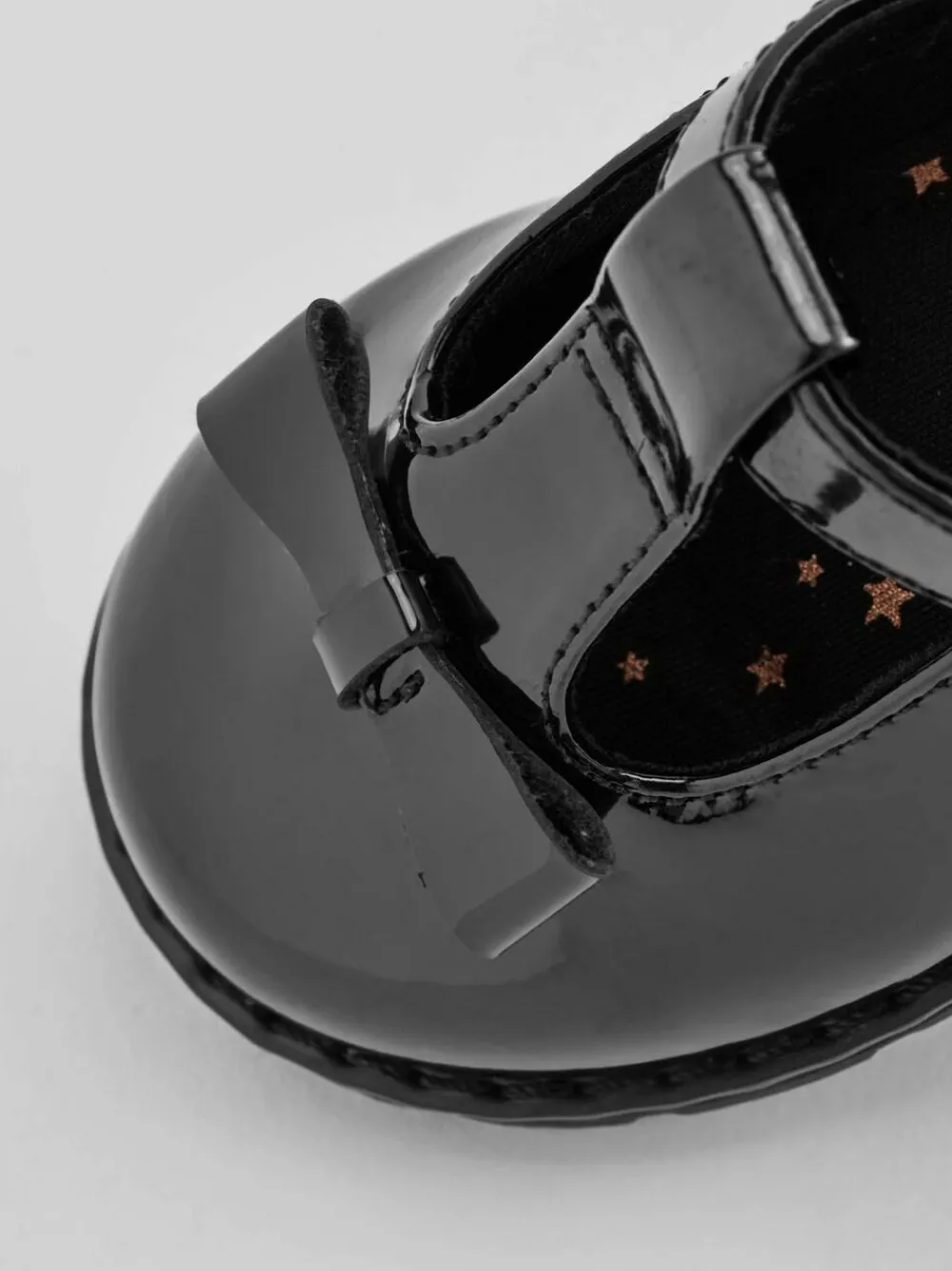 Best Next Wide Fit (G) School Junior Bow T-Bar Shoes Black Patent