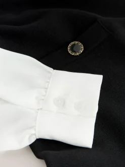 Discount Next Black Pinafore Layered Knitted Dress