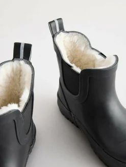 Best Next Black Plain Warm Lined Ankle Wellies