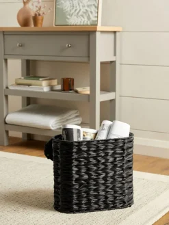 Best Next Plastic Wicker Storage Basket Black