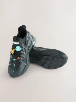 Online Next Black Pokemon Elastic Lace Trainers
