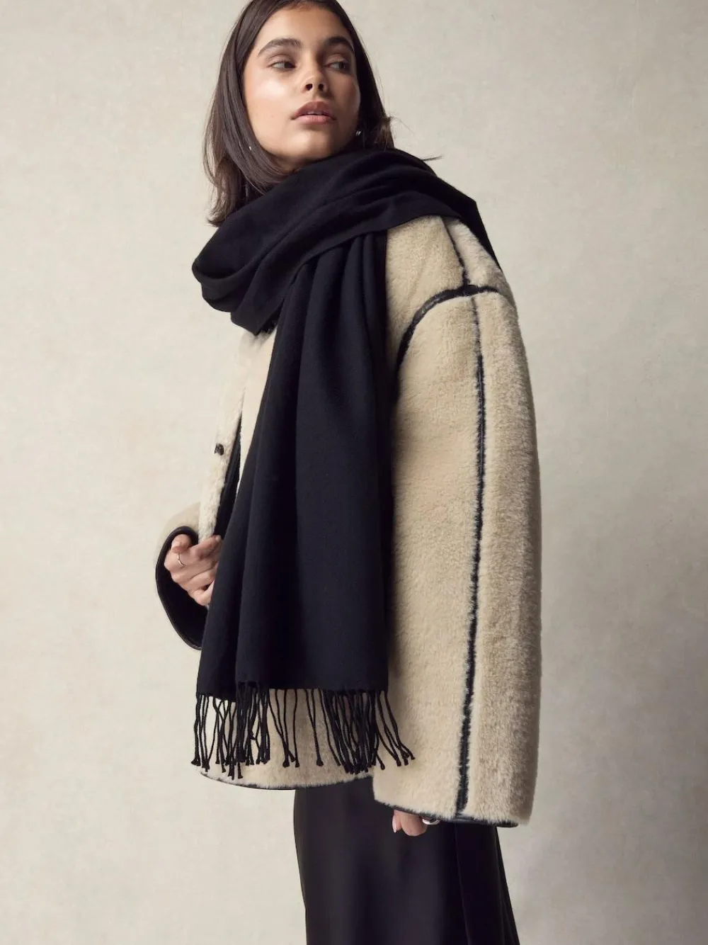 Next Premium Made in Italy Twill Midweight Shawl Scarf^Women Hats, Gloves & Scarves|Hats, Gloves & Scarves