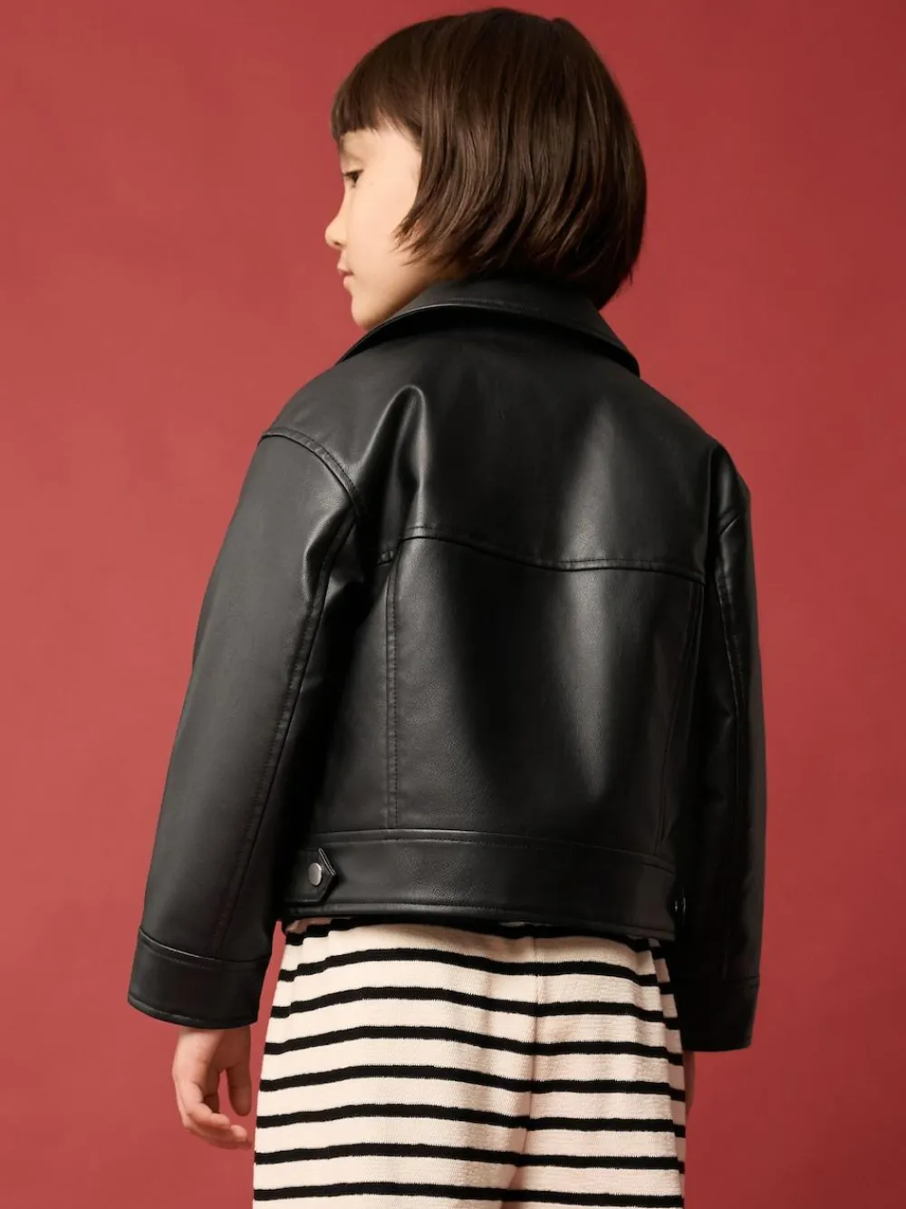 Sale Next Black PU Biker Jacket (3-16yrs)