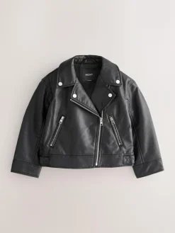 Sale Next Black PU Biker Jacket (3-16yrs)