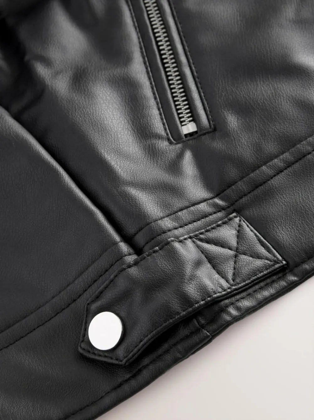 Sale Next Black PU Biker Jacket (3-16yrs)