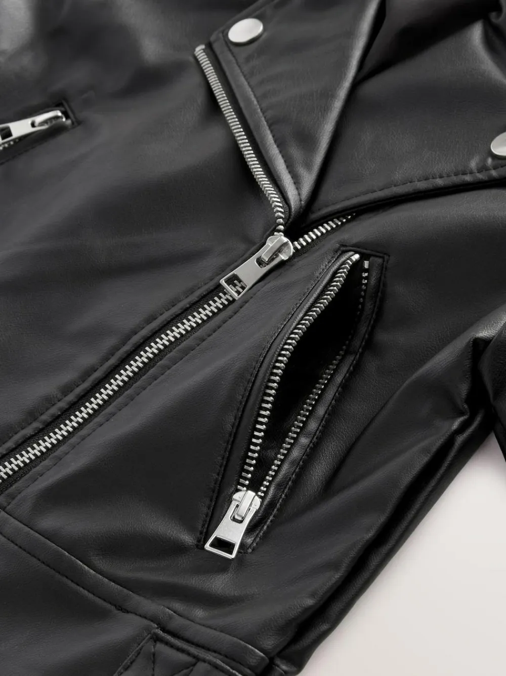 Sale Next Black PU Biker Jacket (3-16yrs)