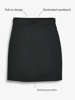 Online Next Pull-On Jersey Stretch School Pencil Skirt (3-18yrs) Black