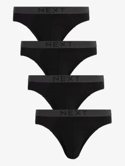 Next Black Pure 100% Cotton Briefs 4 Pack^ Underwear|Underwear