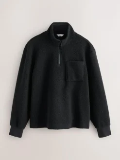 Best Next Quarter Zip Borg Fleece Black