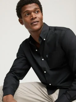Outlet Next Black Regular Fit Button Down Easy Iron Oxford Shirt