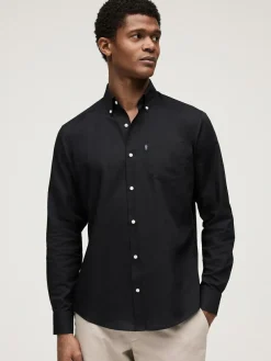 Outlet Next Black Regular Fit Button Down Easy Iron Oxford Shirt