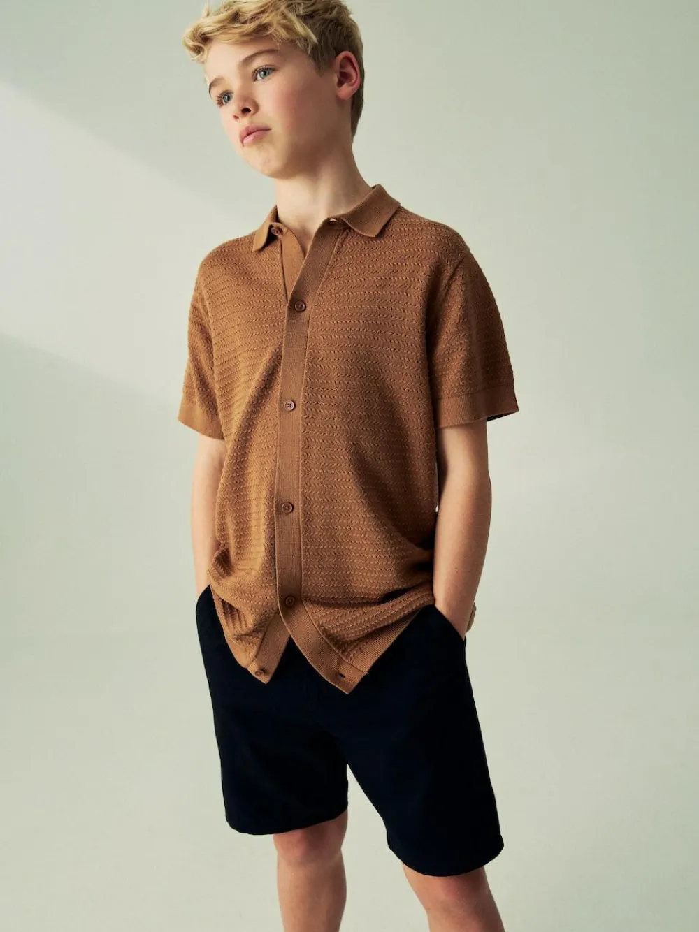 New Next Black Regular Fit Chino Shorts (3-16yrs)
