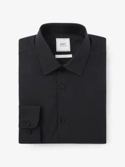 Clearance Next Black Regular Fit Easy Care Single Cuff Smart Shirt