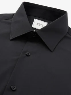 Clearance Next Black Regular Fit Easy Care Single Cuff Smart Shirt