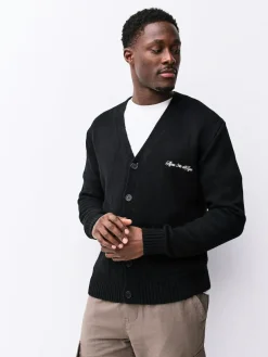 Sale Next Regular Fit Embroidered Chest Motif Cardigan Black