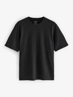Next Black Regular Fit Essential Cotton T-Shirts 6 Pack^ Nightwear|Tops & T-Shirts