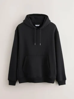 Next Black Regular Fit Heavyweight Cotton Rich Jersey Hoodie^ Nightwear|Sweatshirts & Hoodies