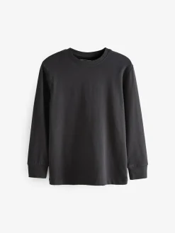 Best Next Black Regular Fit Long Sleeve Cosy T-Shirt (3-16yrs)