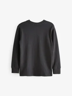 Best Next Black Regular Fit Long Sleeve Cosy T-Shirt (3-16yrs)
