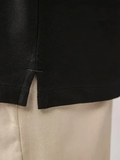 Online Next Black Regular Fit Long Sleeve Pique Polo Shirt