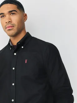 Hot Next Black Regular Fit Long Sleeve Oxford Shirt