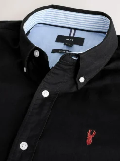Hot Next Black Regular Fit Long Sleeve Oxford Shirt