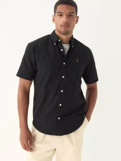 Clearance Next Black Regular Fit Short Sleeve Oxford Shirt