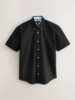 Clearance Next Black Regular Fit Short Sleeve Oxford Shirt
