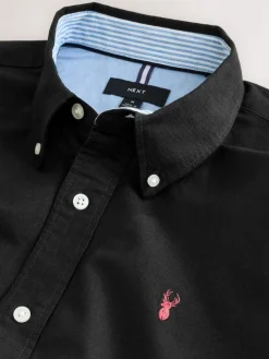 Clearance Next Black Regular Fit Short Sleeve Oxford Shirt