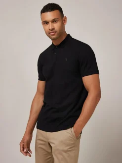 Next Black Regular Fit Short Sleeve Pique Polo Shirt^ Tops & T-Shirts