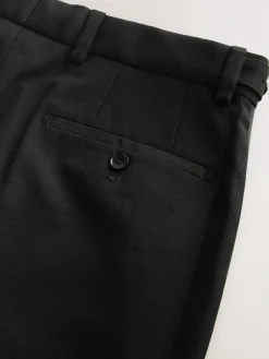 New Next Black Regular Fit Signature Marzotto Wool Tuxedo Trousers With Side Tape Detail