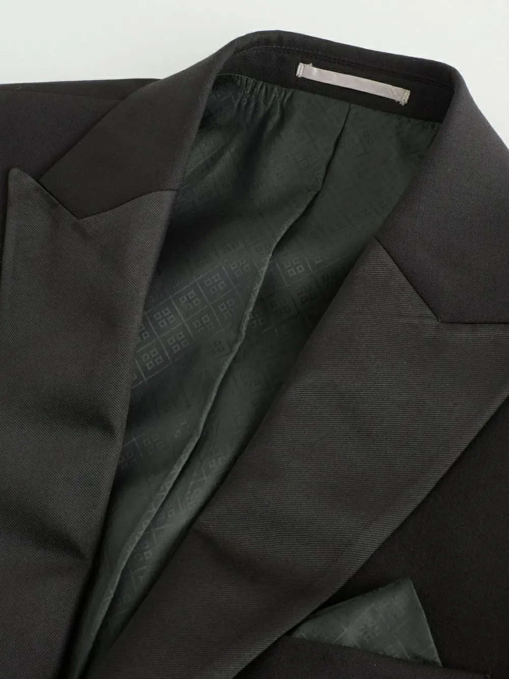 New Next Black Regular Fit Signature Nova Fides 100% Italian Wool Tuxedo Suit Jacket