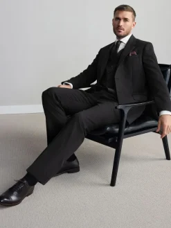 Next Regular Fit Signature Nova Fides 100% Italian Wool Suit Jacket^ Blazers & Formal Jackets|Black Suits