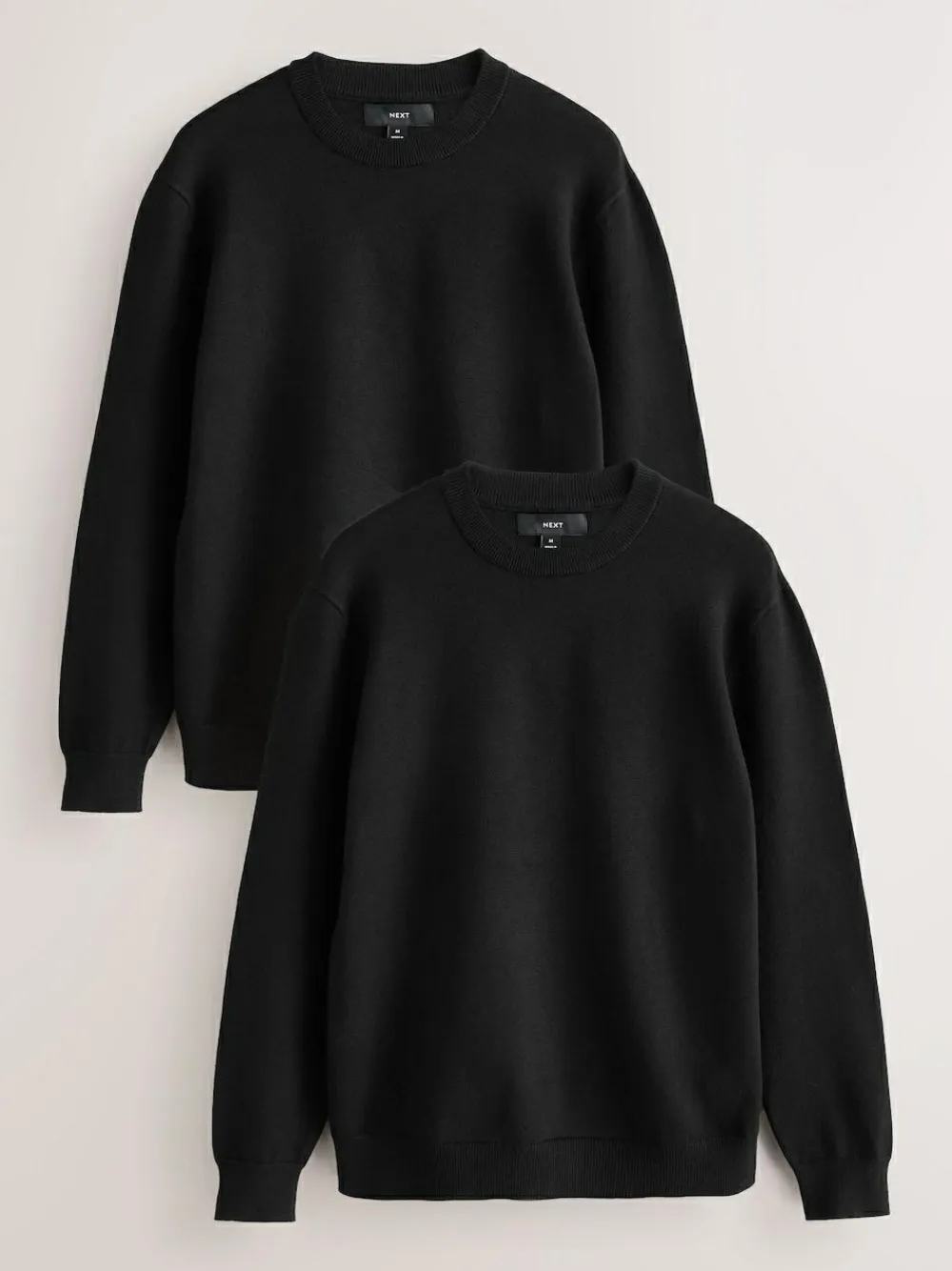 Next Black Regular Fit Soft Touch Crew Neck Jumpers 2 Pack^ Knitwear|Knitwear