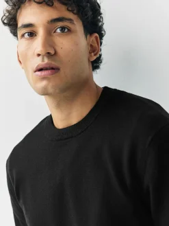 Next Black Regular Fit Soft Touch Crew Neck Jumpers 2 Pack^ Knitwear|Knitwear