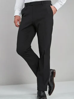 Next Black Regular Fit Stretch Smart Trousers^ Nightwear|Pants & Chinos