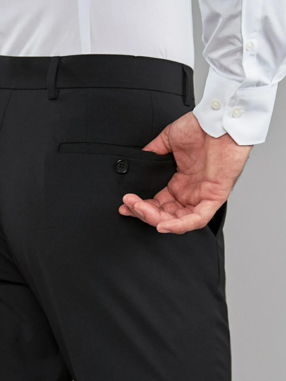 Next Black Regular Fit Stretch Smart Trousers^ Nightwear|Pants & Chinos