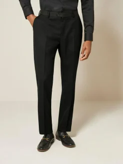 Next Black Regular Fit Textured Suit Trousers^ Pants & Chinos