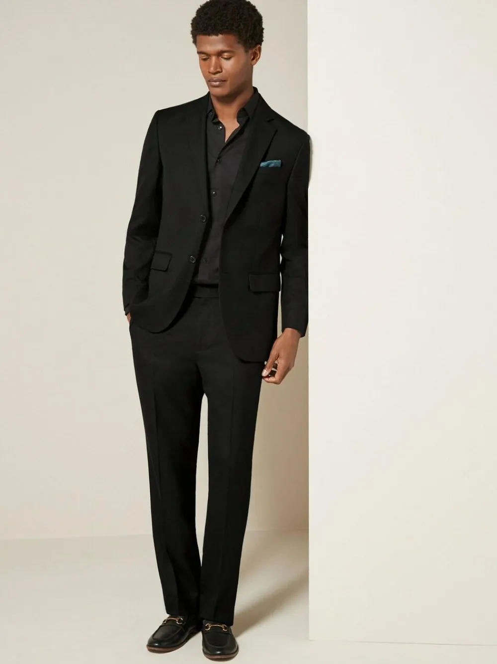 Next Black Regular Fit Textured Suit Trousers^ Pants & Chinos