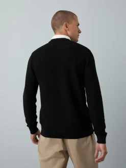 Best Next Regular Fit Textured Oxford Mock Shirt Jumper Black