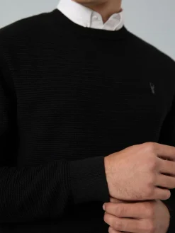 Best Next Regular Fit Textured Oxford Mock Shirt Jumper Black