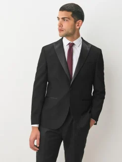 Next Black Regular Fit Tuxedo Suit Jacket