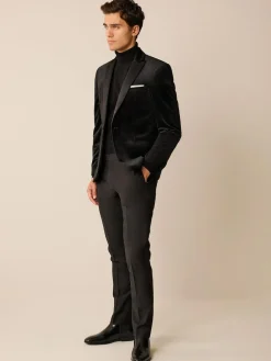 Next Regular Fit Velvet Blazer^ Blazers & Formal Jackets|Black Suits