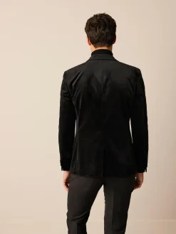 Next Regular Fit Velvet Blazer^ Blazers & Formal Jackets|Black Suits
