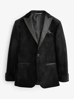 Next Regular Fit Velvet Blazer^ Blazers & Formal Jackets|Black Suits