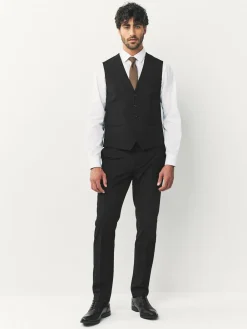 New Next Regular Fit Waistcoat Black