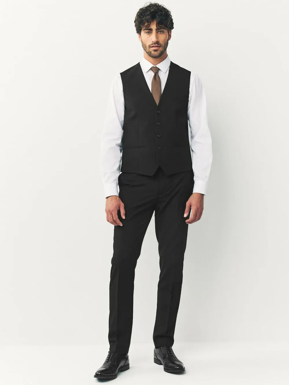 New Next Regular Fit Waistcoat Black