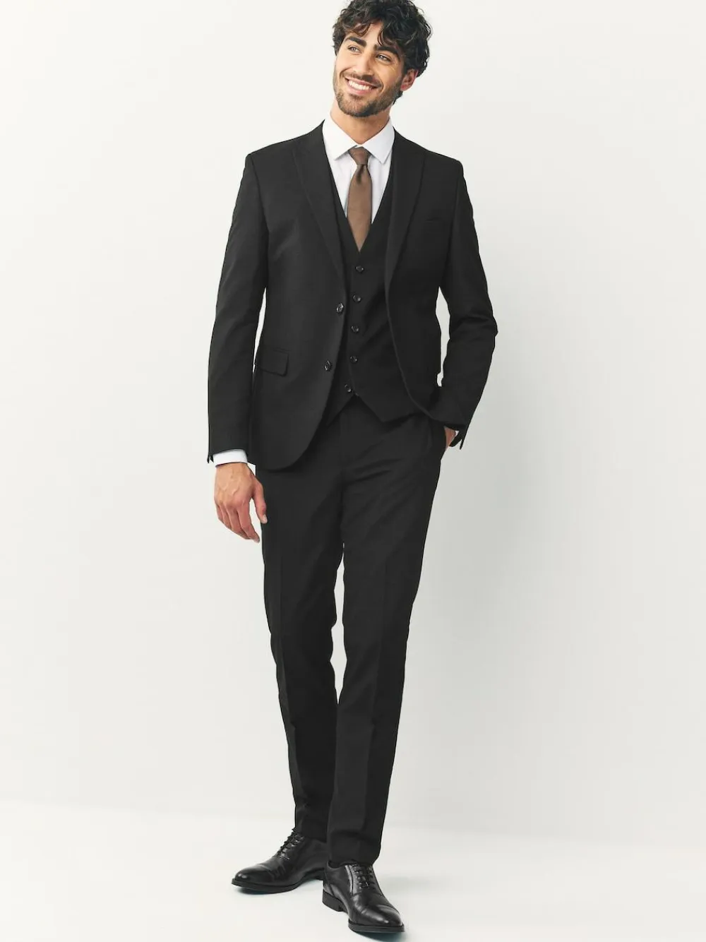 New Next Regular Fit Waistcoat Black