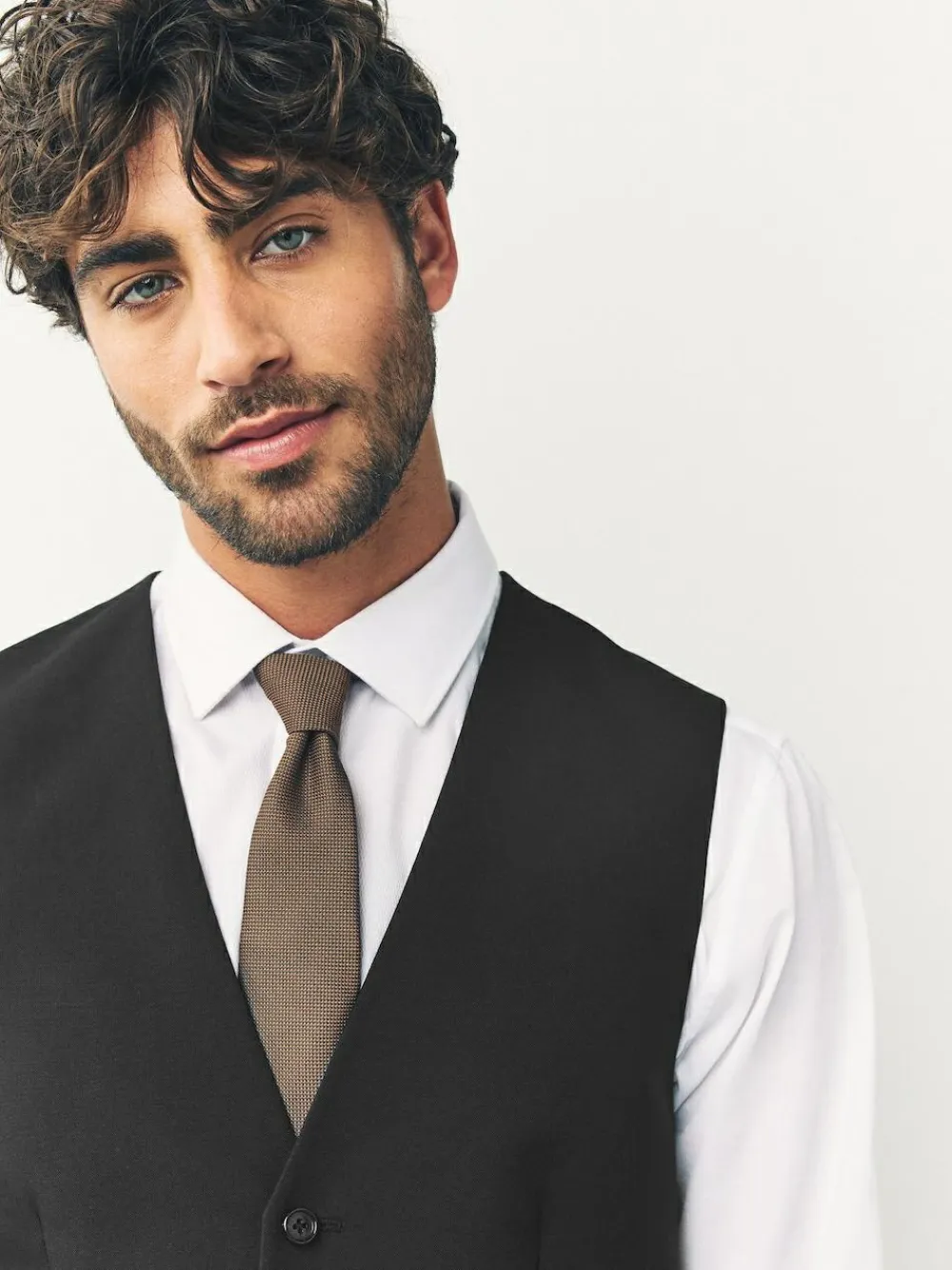 New Next Regular Fit Waistcoat Black